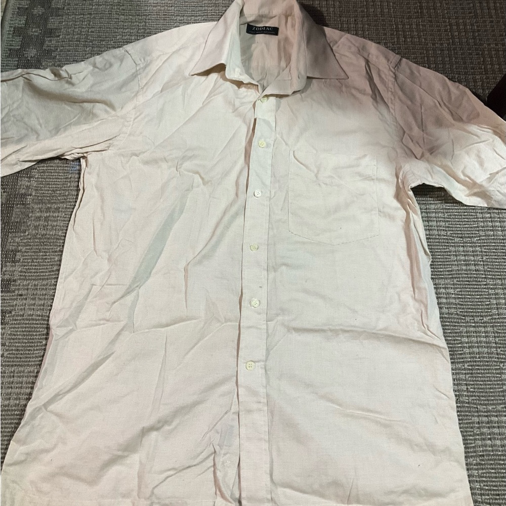 Zodiac White Casual Button Down Shirt
